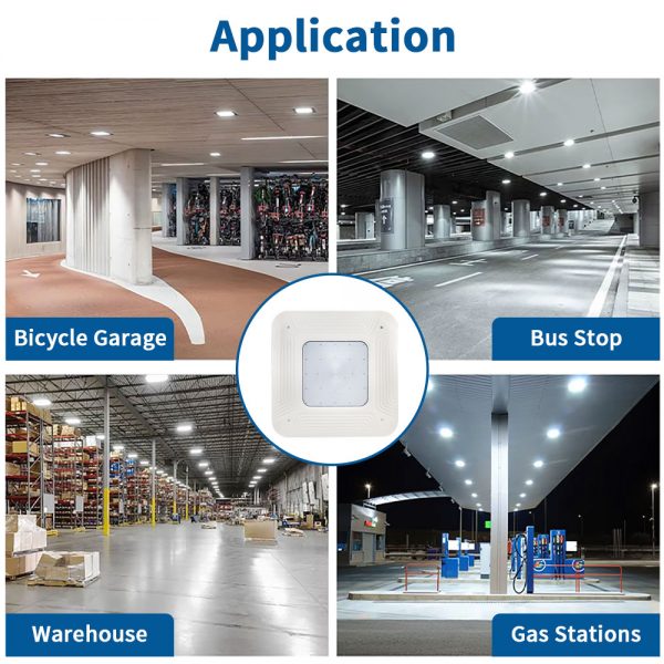 LED Gas Station Canopy Lights 150W 5000K 19,000Lm with 100-277VAC White - Image 8