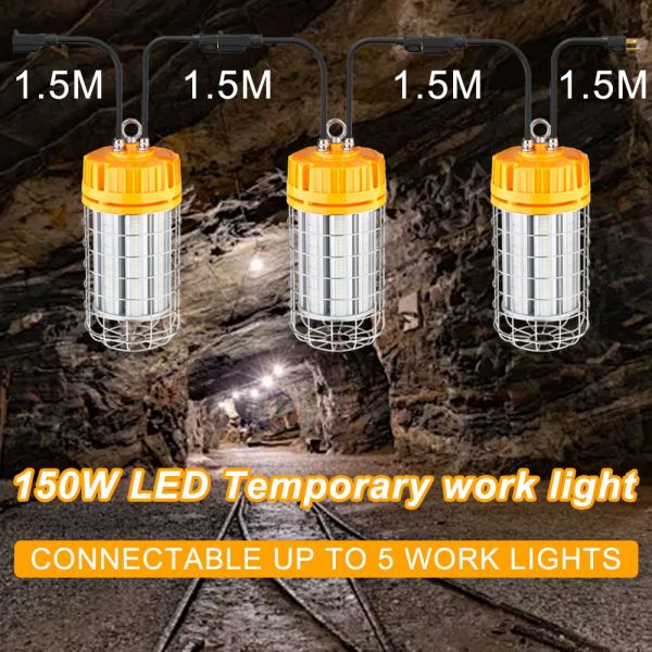 LED Temporary Work Light 150W 19,500LM Linkable LED Job Site Temporary Work Light with ETL DLC Listed - Image 2