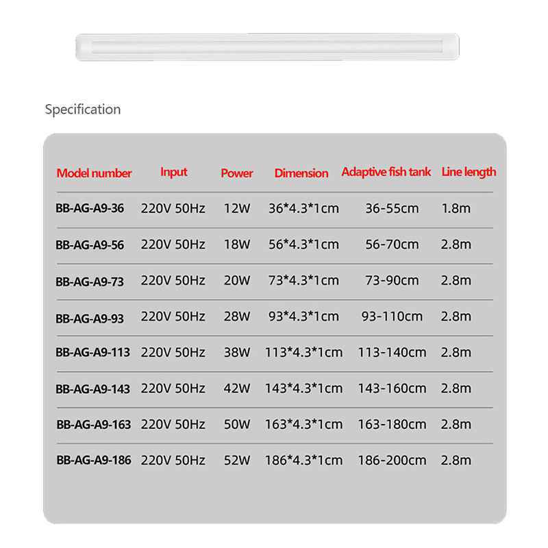 Aquarium Light Fish Tank Bulb 12W/18W/20w/28W/38W/42W/50W/52W - Image 5
